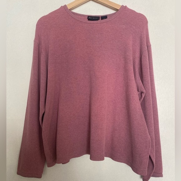 VINTAGE SONOMA JEAN COMPANY LIGHT PURPLE WAFFLE KNIT LONG SLEEVE TOP - Picture 1 of 5